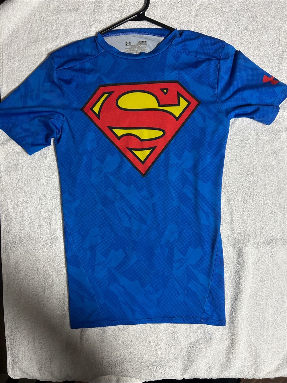 Under Armour Blue Superman Logo Athletic Tee